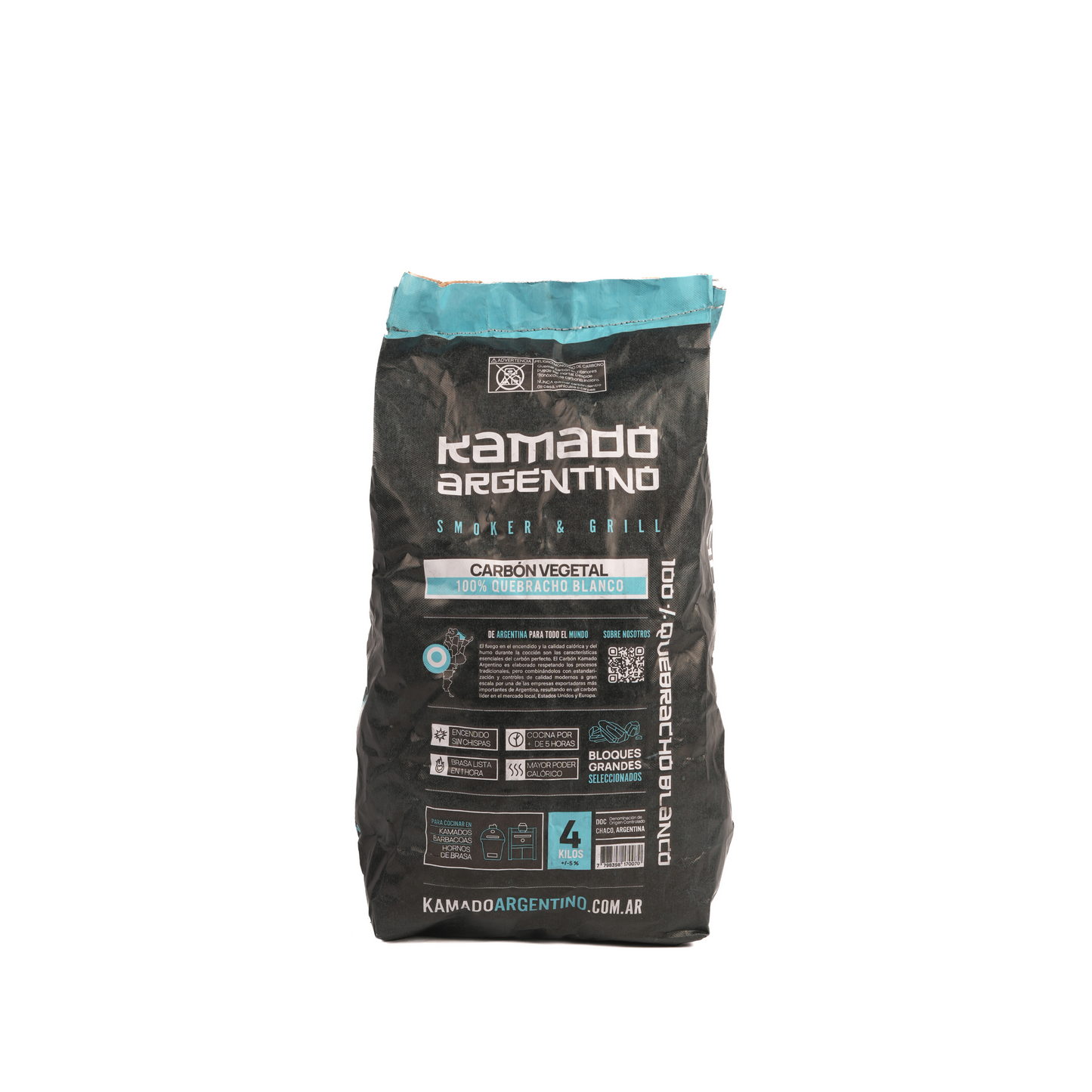 Carbón 100% Quebracho Blanco | Saco de 4kg