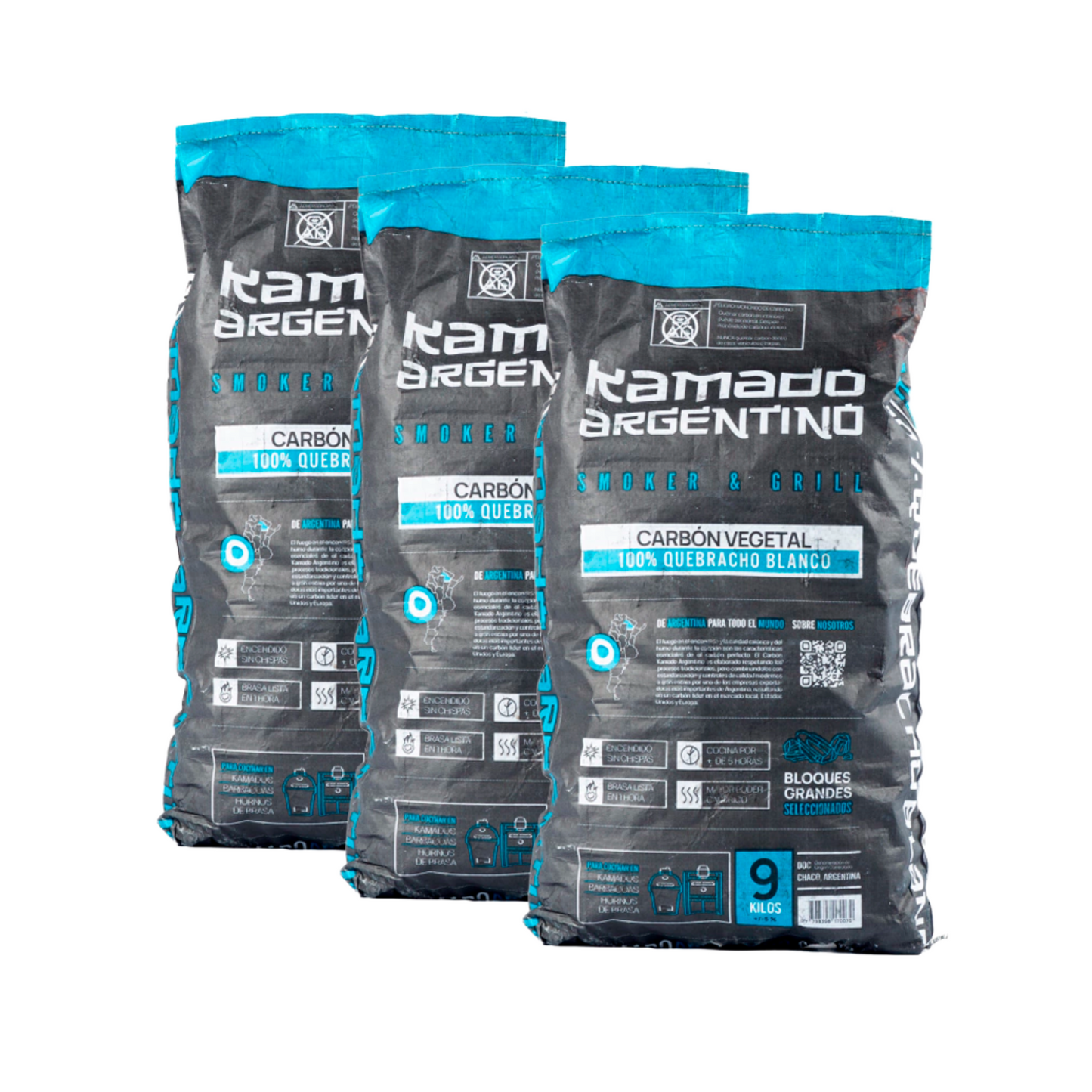 Carbón 100% Quebracho Blanco | Saco de 9kg
